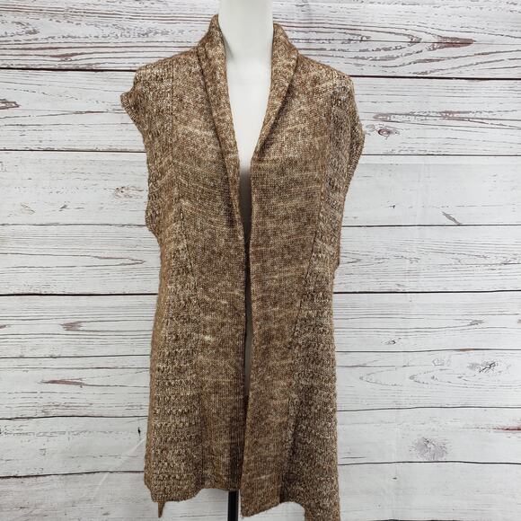 Hinge Women's Sleeveless Brown Sweater Cardigan Size XS/S - Picture 1 of 12